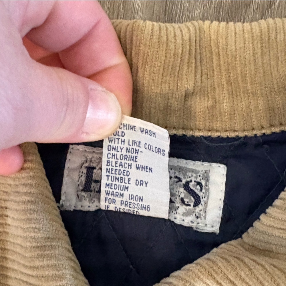 VTG Haiks Size L Quilted Denim Blue Jean Chore Coat Country American Corduroy - Picture 10 of 10